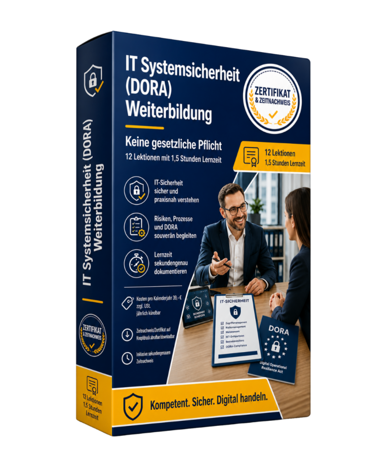 Weiterbildung zur IT Systemsicherheit (DORA) in Unternehmen